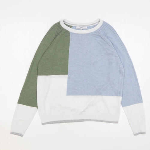 NEXT Womens Multicoloured Boat Neck Polyester Pullover Jumper Size M