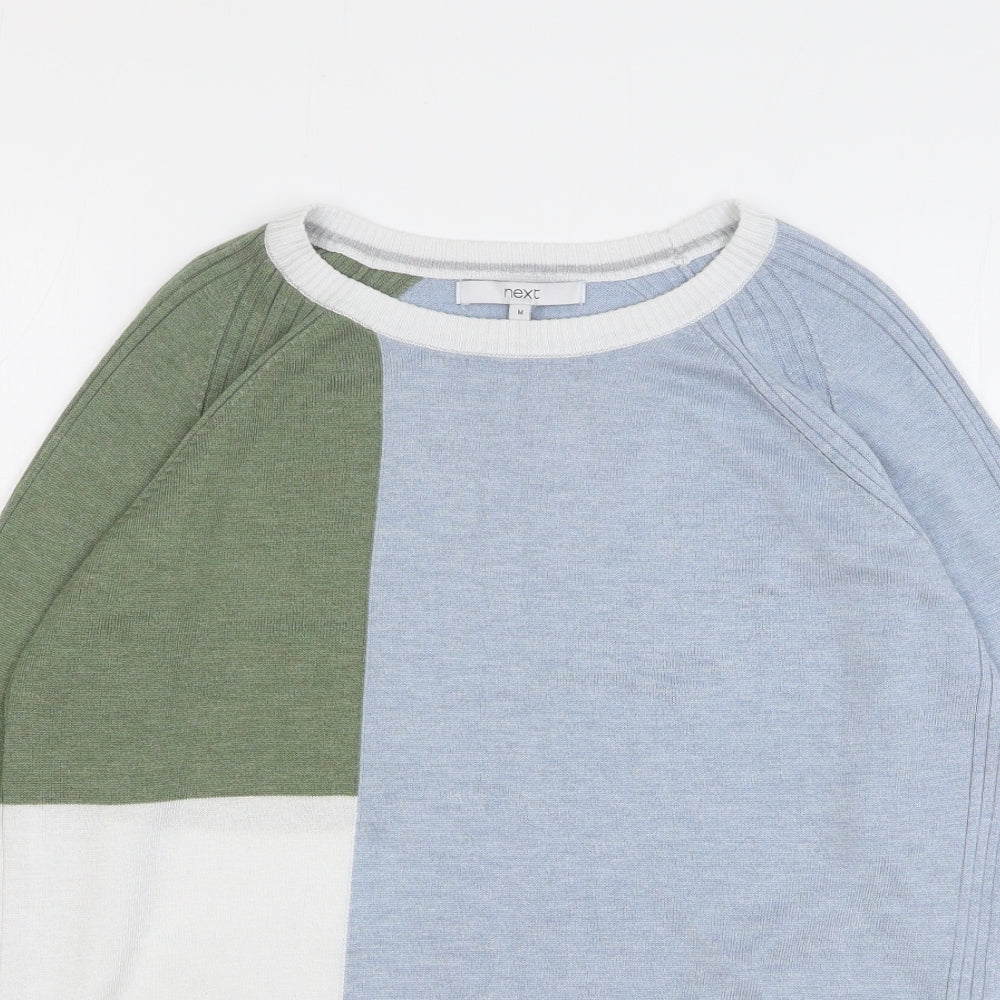 NEXT Womens Multicoloured Boat Neck Polyester Pullover Jumper Size M