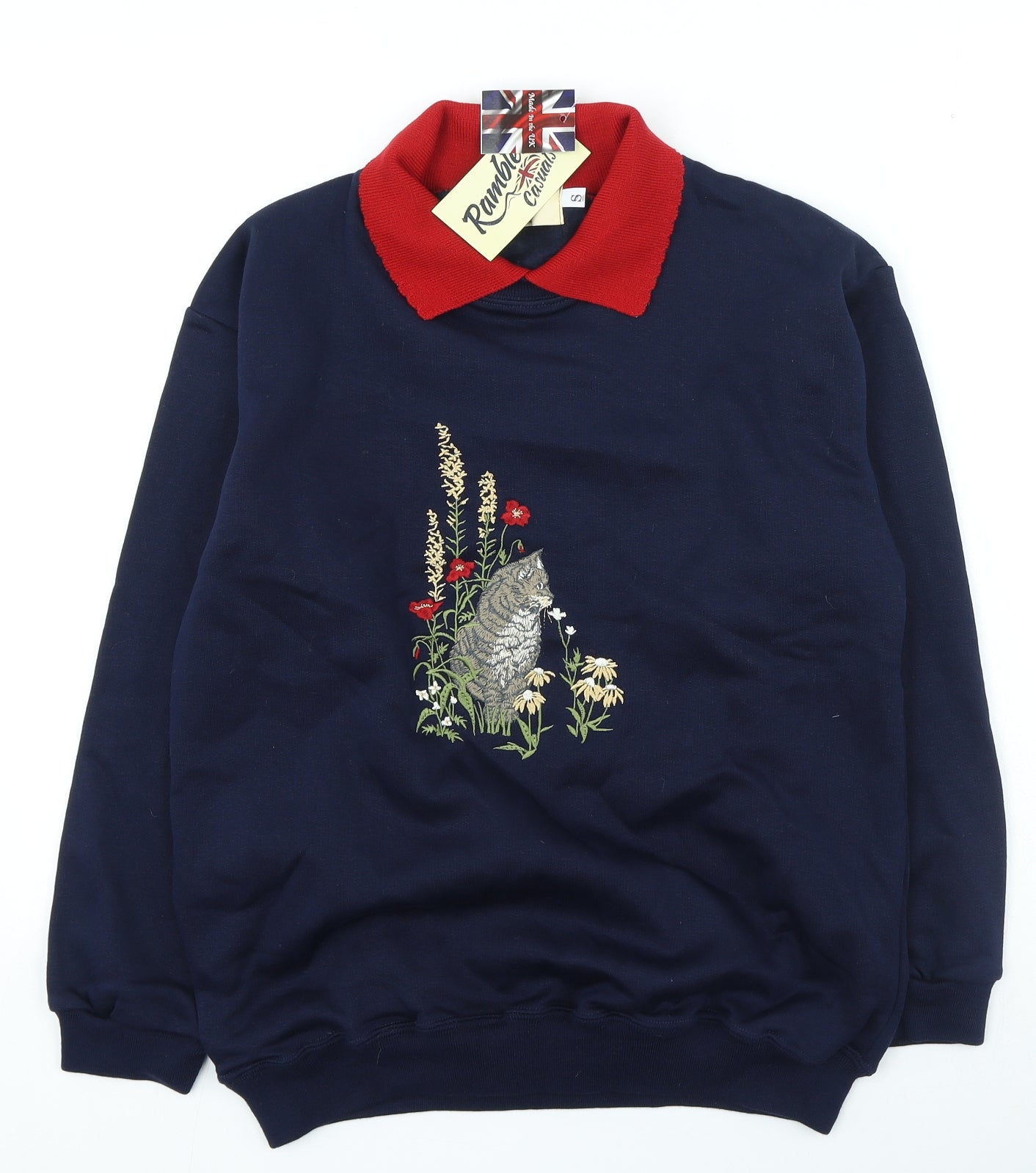 Ramblers Womens Blue Cotton Pullover Sweatshirt Size S Pullover - Cat