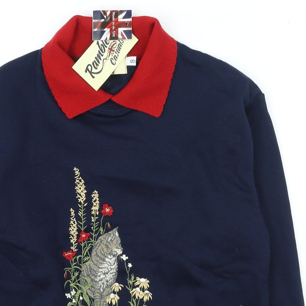 Ramblers Womens Blue Cotton Pullover Sweatshirt Size S Pullover - Cat