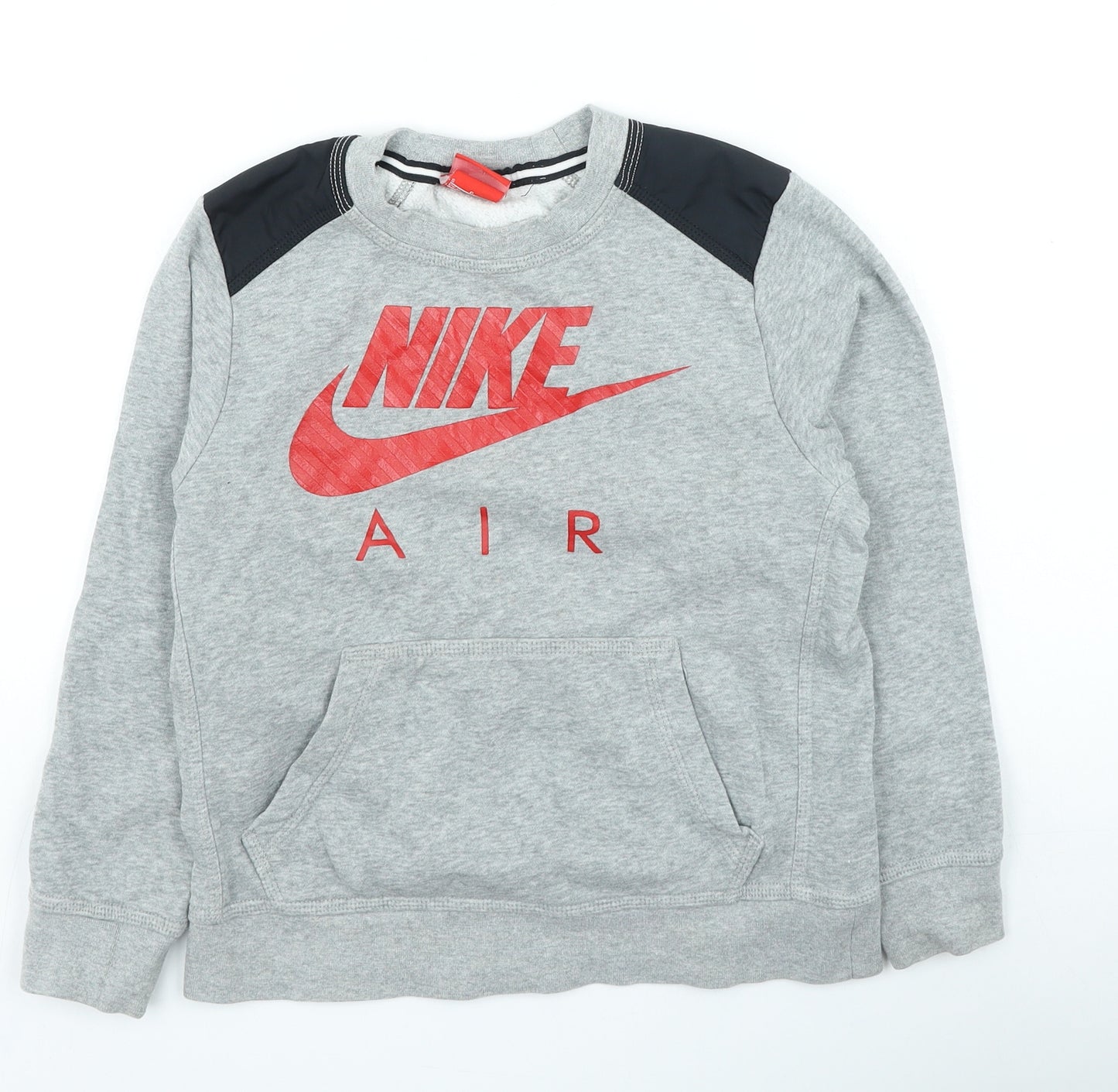 Nike Boys Grey Cotton Pullover Sweatshirt Size 8-9 Years Pullover - Nike Air