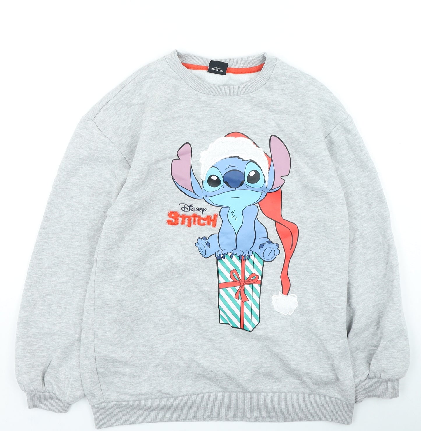 Primark Girls Grey Cotton Pullover Sweatshirt Size 10-11 Years Pullover - Disney Stitch