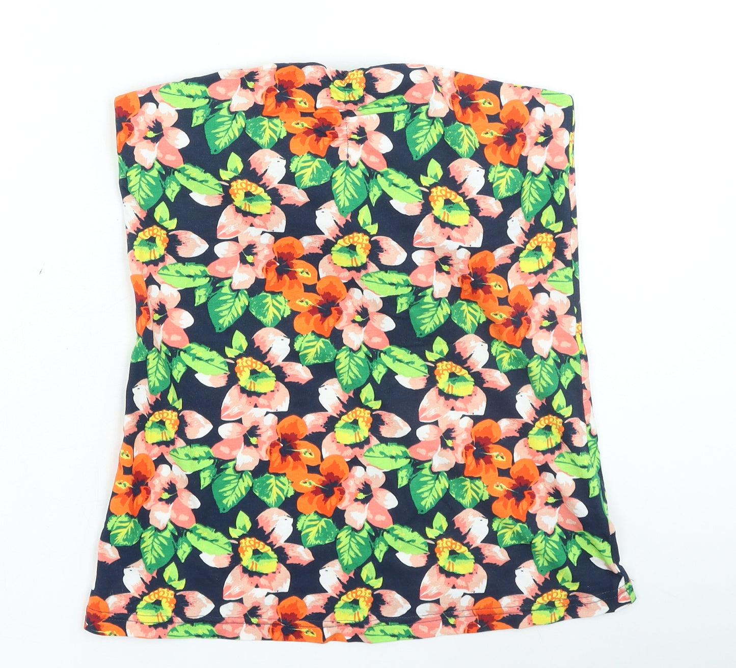 F&F Womens Multicoloured Floral Cotton Basic Tank Size 12 Off the Shoulder