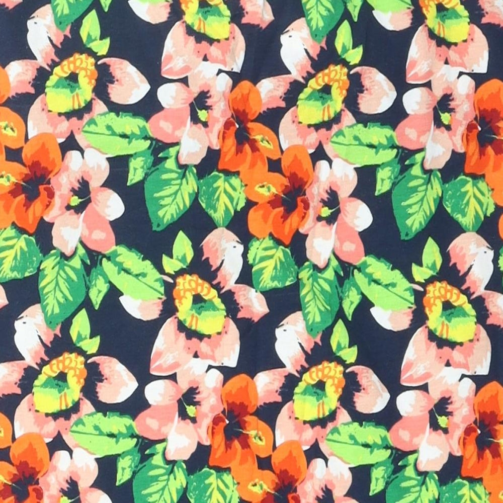 F&F Womens Multicoloured Floral Cotton Basic Tank Size 12 Off the Shoulder