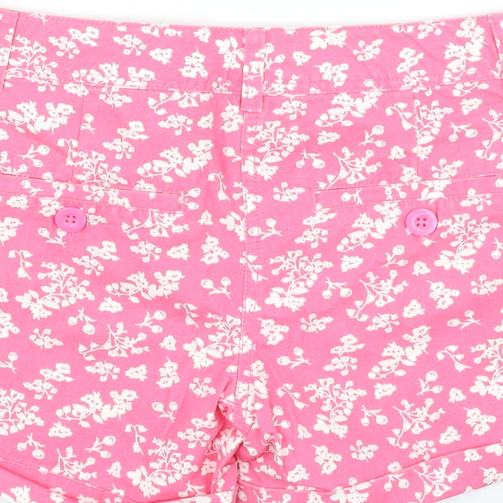 F&F Womens Pink Floral Cotton Mom Shorts Size 10 L3 in Regular Zip