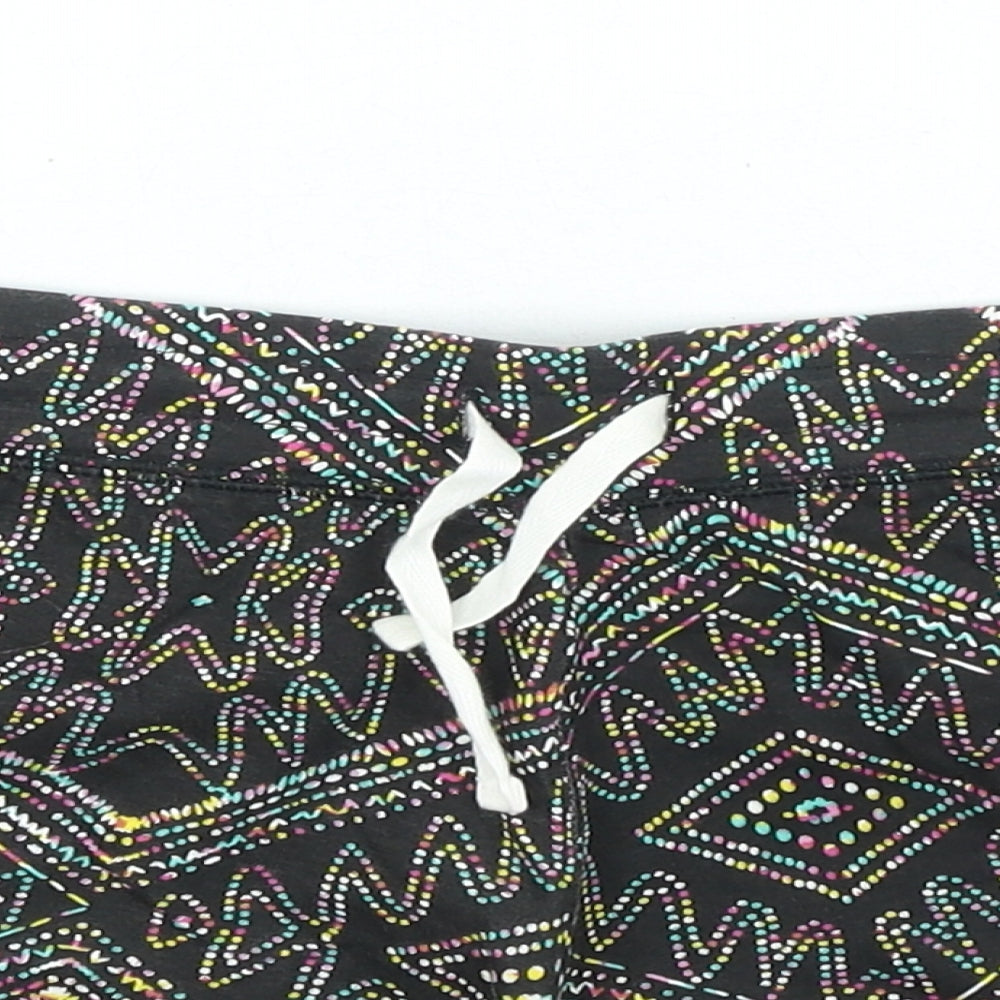 Primark Womens Multicoloured Geometric Cotton Sweat Shorts Size 12 L4 in Regular Drawstring