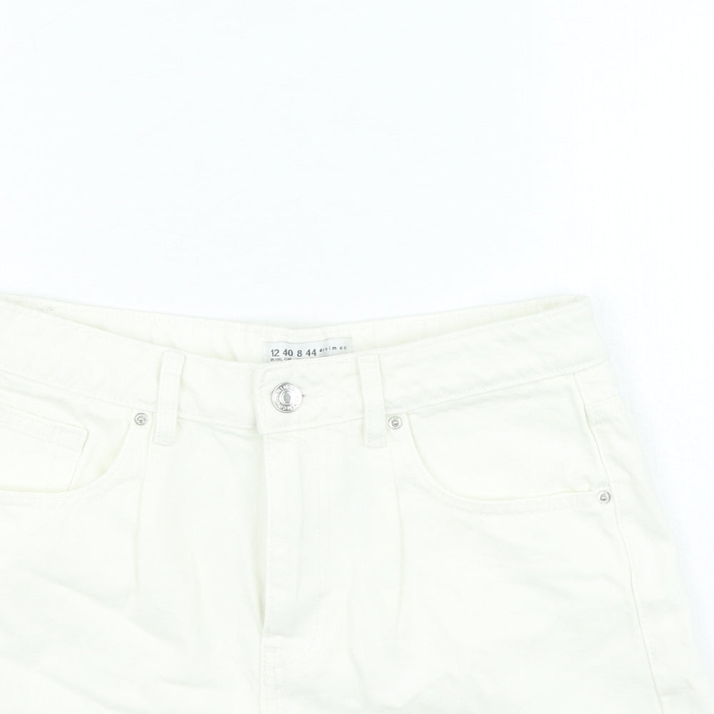 Denim & Co. Womens White Cotton Chino Shorts Size 12 L5 in Regular Zip