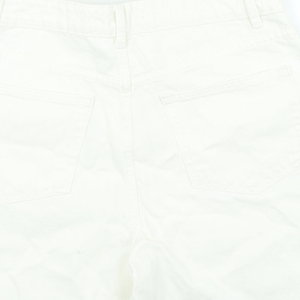 Denim & Co. Womens White Cotton Chino Shorts Size 12 L5 in Regular Zip