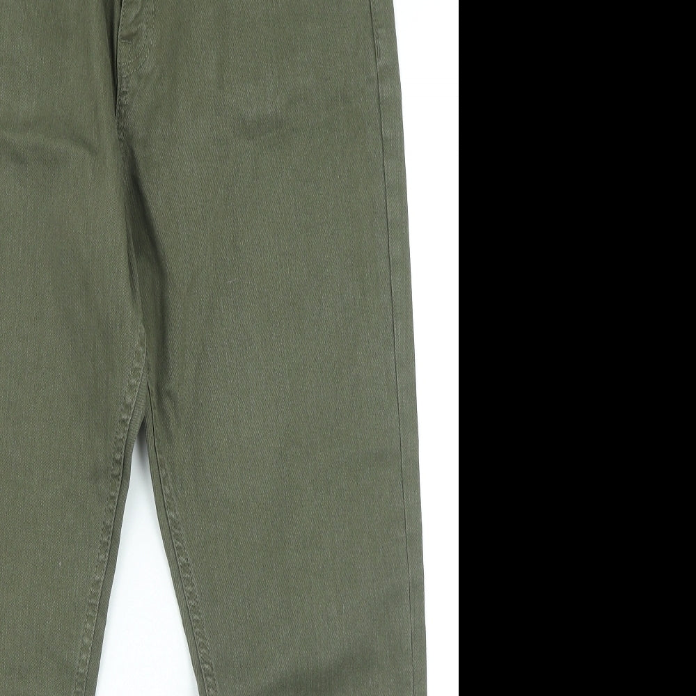 Preworn Womens Green Cotton Skinny Jeans Size 14 L29 in Regular Zip