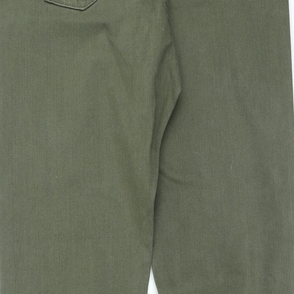 Preworn Womens Green Cotton Skinny Jeans Size 14 L29 in Regular Zip