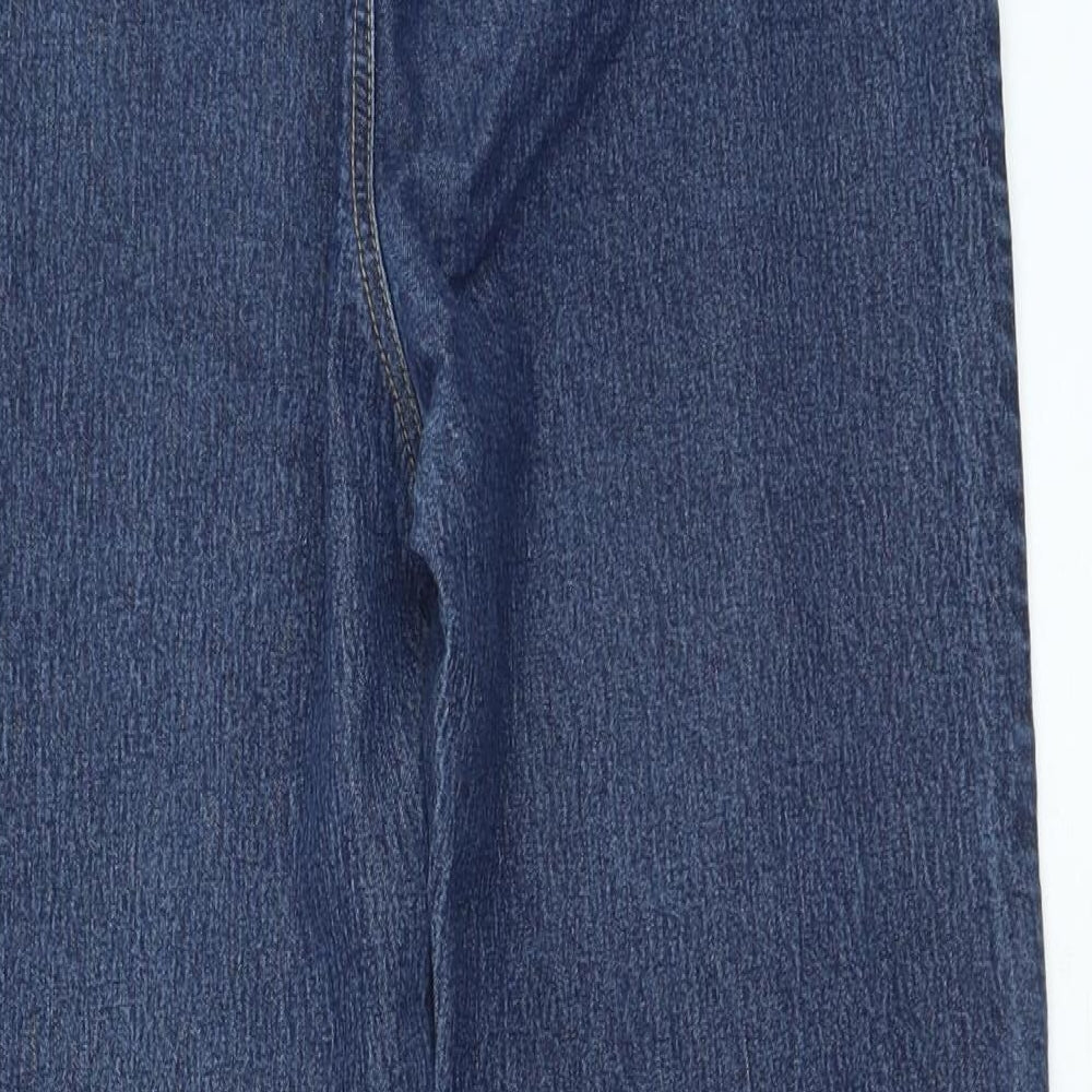 Preworn Womens Blue Cotton Straight Jeans Size 14 L26 in Regular