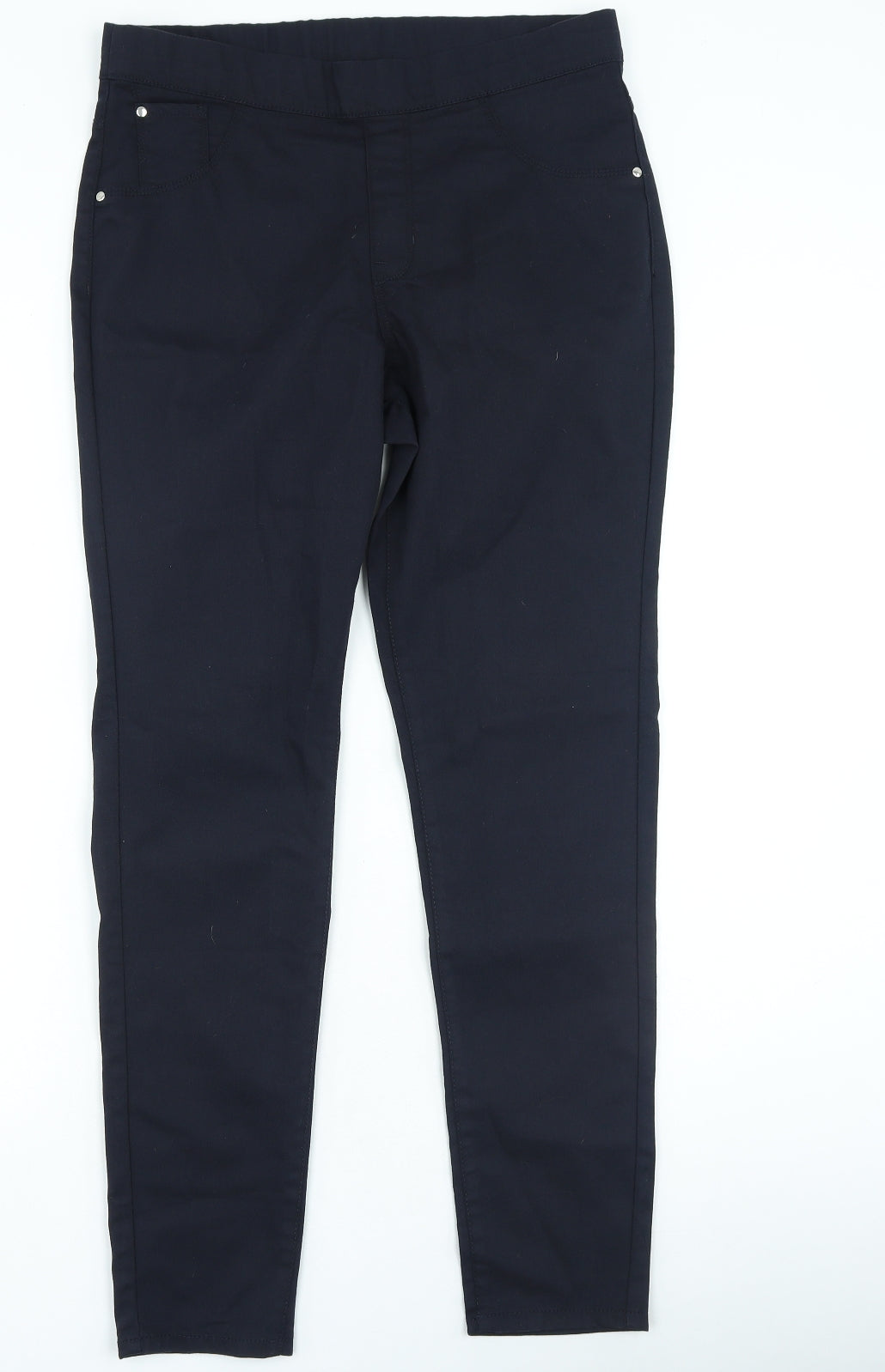 Preworn Womens Black Cotton Jegging Jeans Size 14 L26 in Regular