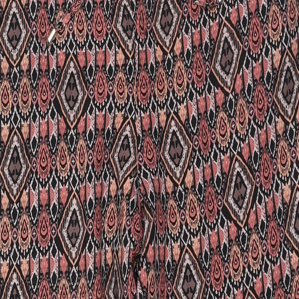 Preworn Womens Multicoloured Geometric Polyester Jogger Trousers Size 30 in L26 in Regular Drawstring