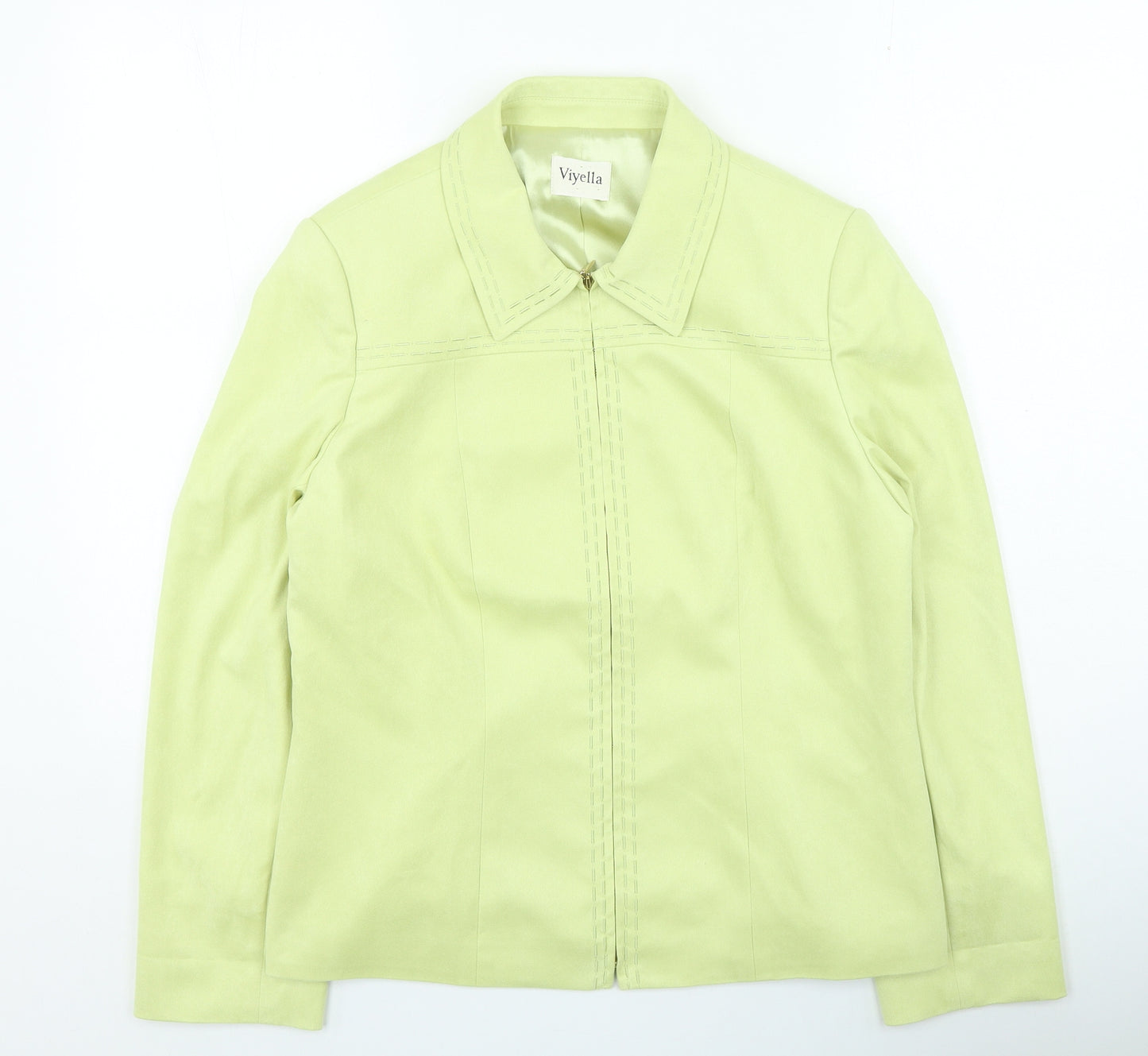 Viyella Womens Green Jacket Size 12 Zip