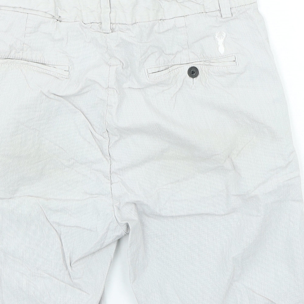NEXT Mens Grey Cotton Chino Shorts Size 30 in L9 in Regular Zip