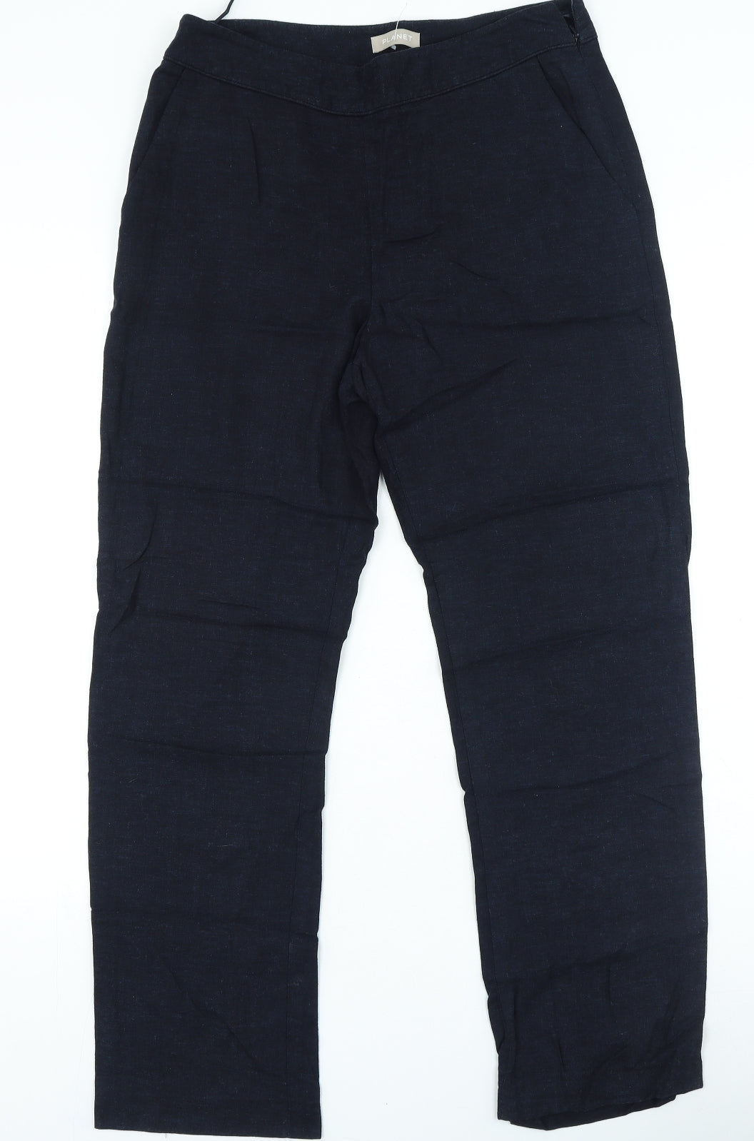 Planet Womens Blue Viscose Trousers Size 10 L27 in Regular Zip