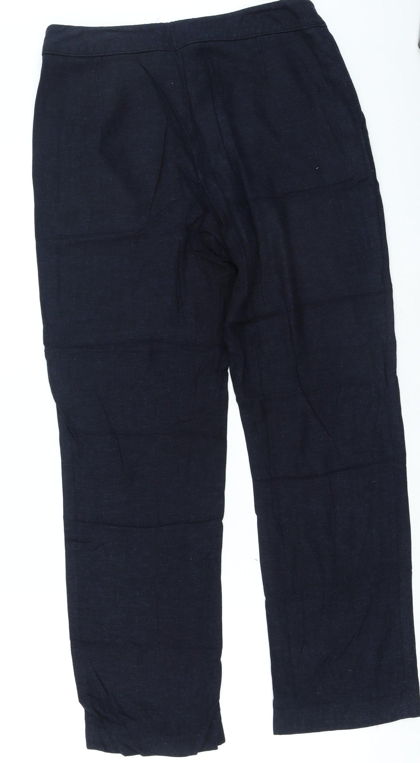 Planet Womens Blue Viscose Trousers Size 10 L27 in Regular Zip