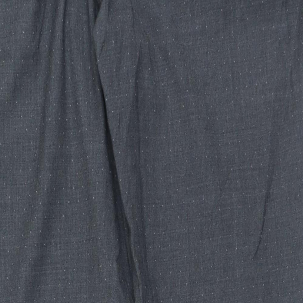 NEXT Womens Grey Wool Trousers Size 18 L27 in Regular Zip