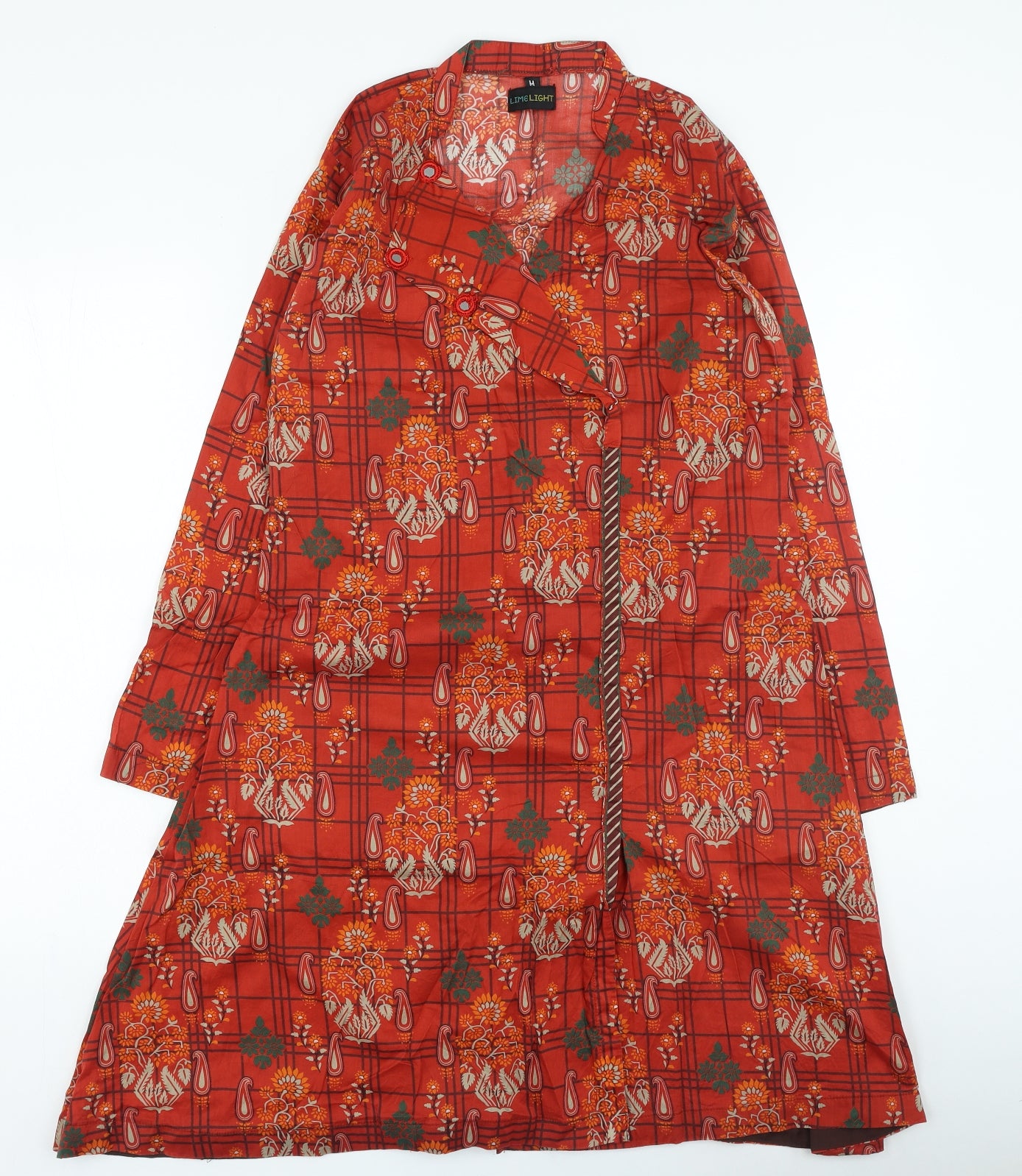 Limelight Womens Multicoloured Geometric Cotton Shirt Dress Size M Collared Button