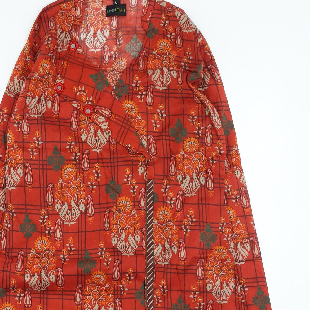 Limelight Womens Multicoloured Geometric Cotton Shirt Dress Size M Collared Button