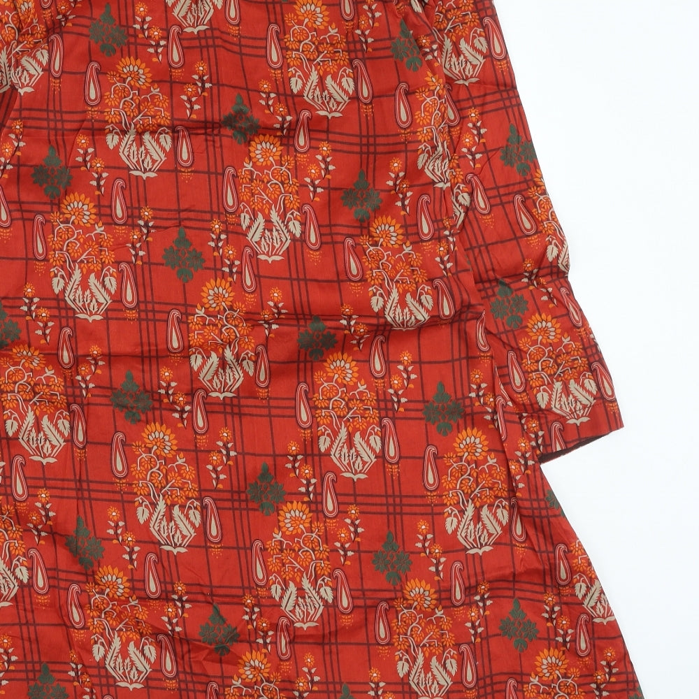 Limelight Womens Multicoloured Geometric Cotton Shirt Dress Size M Collared Button
