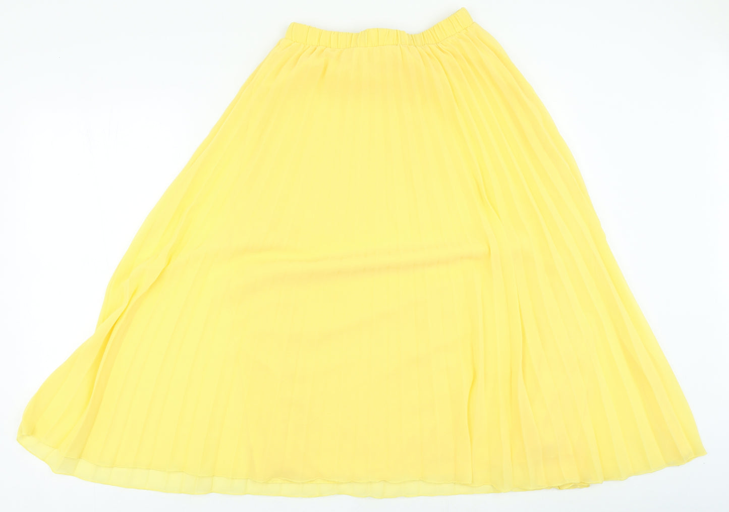 Primark Womens Yellow Polyester Flare Skirt Size 8