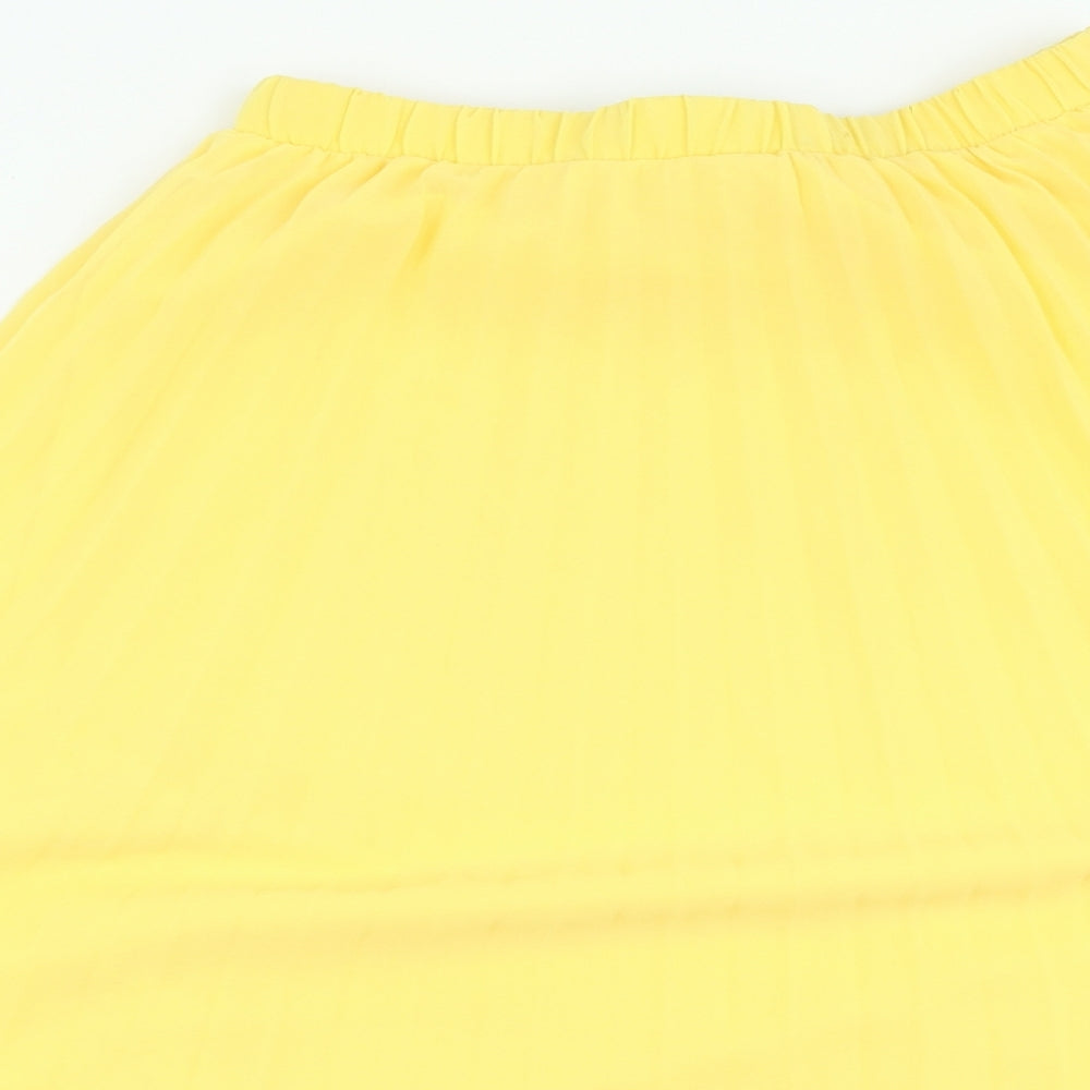Primark Womens Yellow Polyester Flare Skirt Size 8