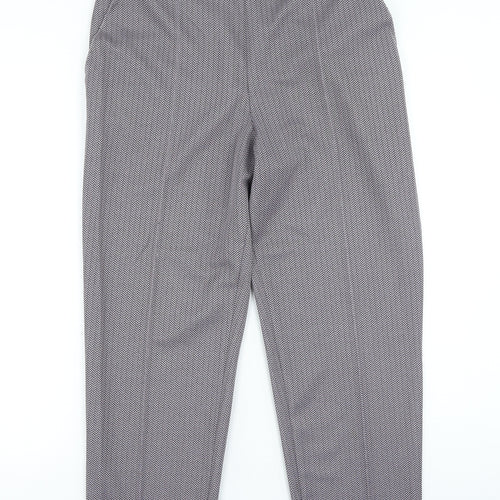 Marks and Spencer Womens Purple Herringbone Polyester Trousers Size 16 L26.5 in Regular