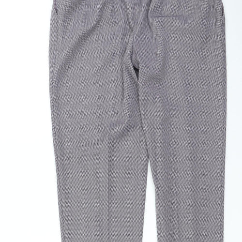 Marks and Spencer Womens Purple Herringbone Polyester Trousers Size 16 L26.5 in Regular