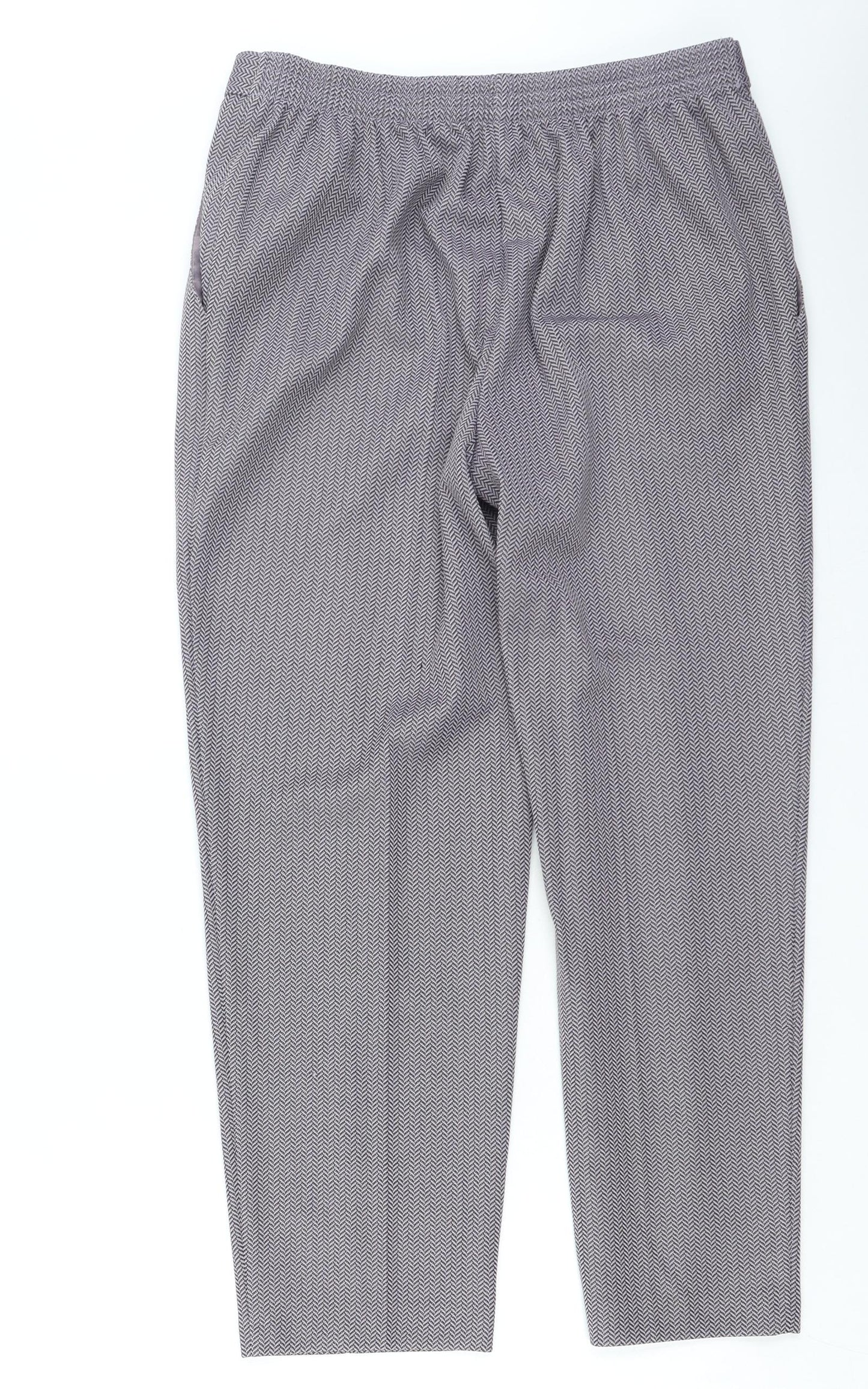 Marks and Spencer Womens Purple Herringbone Polyester Trousers Size 16 L26.5 in Regular