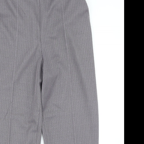 Marks and Spencer Womens Purple Herringbone Polyester Trousers Size 16 L26.5 in Regular