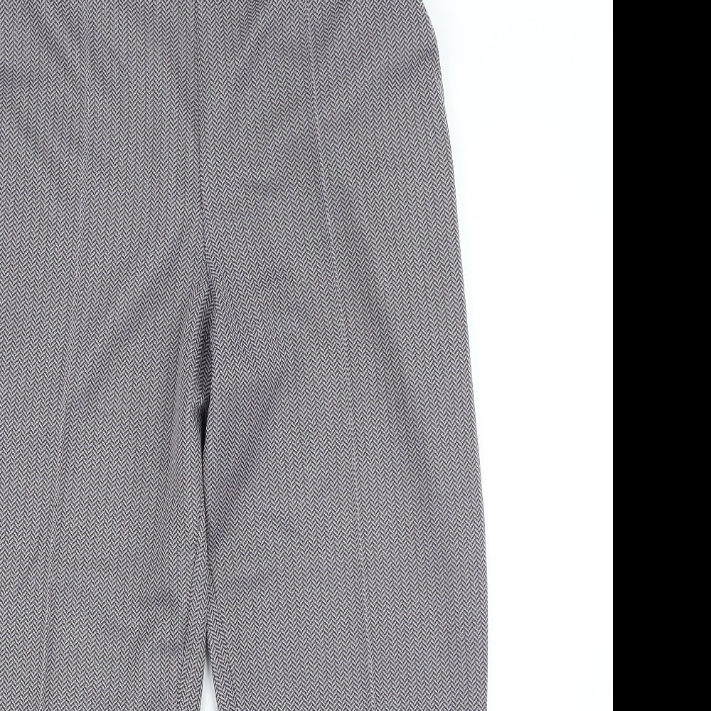 Marks and Spencer Womens Purple Herringbone Polyester Trousers Size 16 L26.5 in Regular