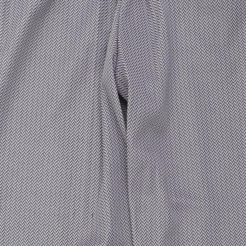 Marks and Spencer Womens Purple Herringbone Polyester Trousers Size 16 L26.5 in Regular