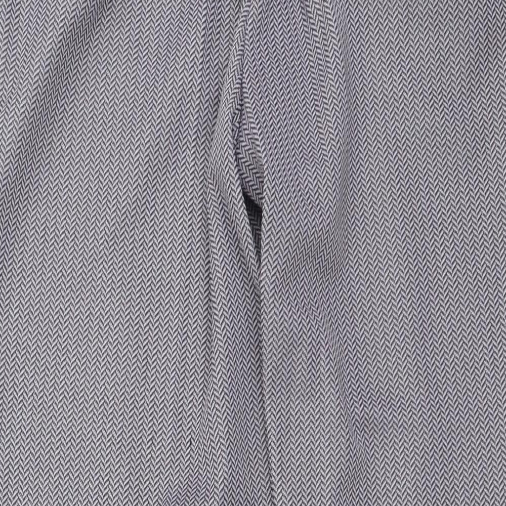 Marks and Spencer Womens Purple Herringbone Polyester Trousers Size 16 L26.5 in Regular