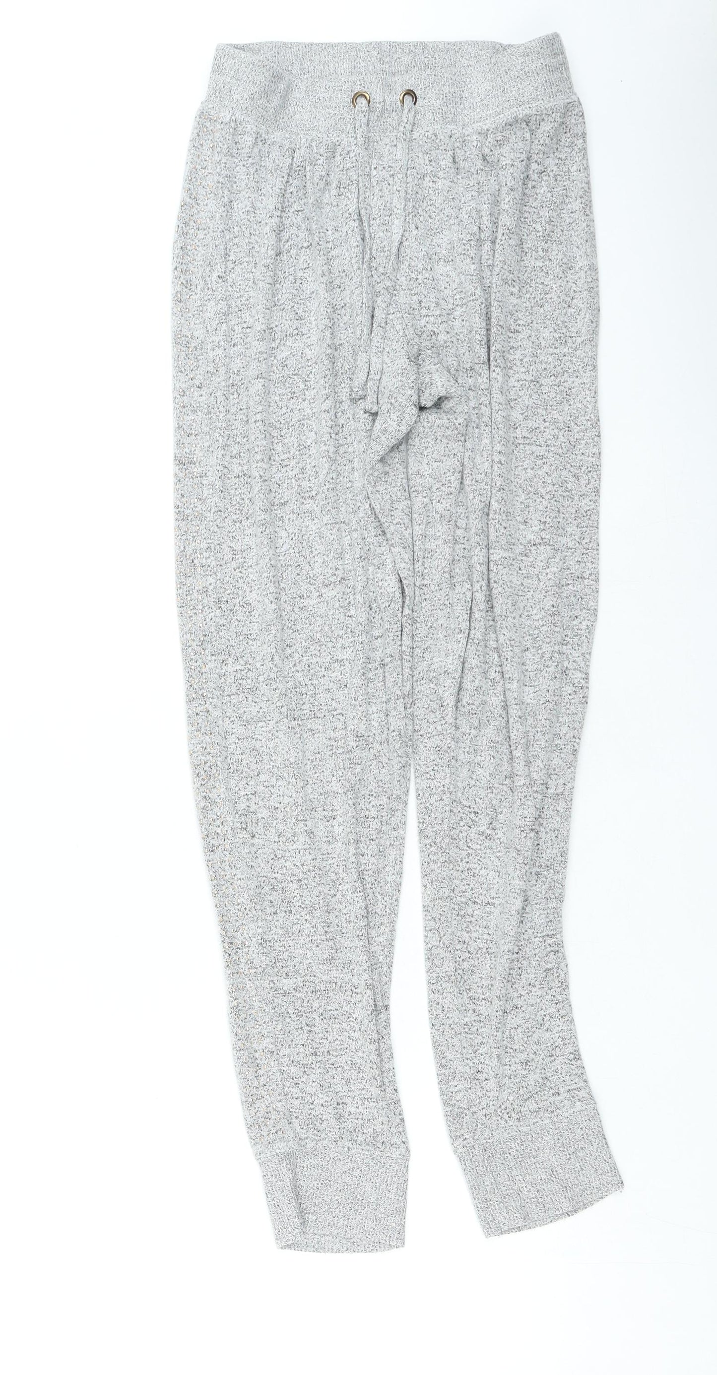 Preworn Womens Grey Viscose Jogger Trousers Size 8 L25 in Regular Drawstring