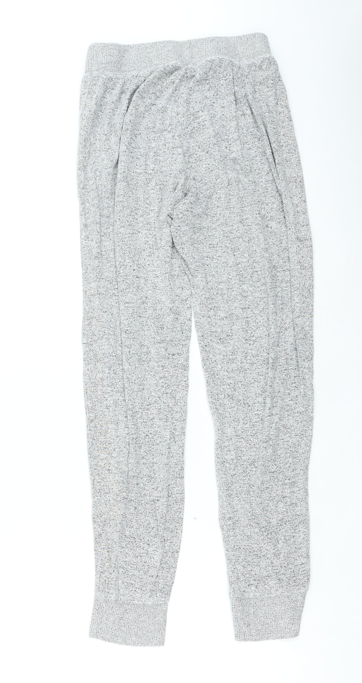 Preworn Womens Grey Viscose Jogger Trousers Size 8 L25 in Regular Drawstring