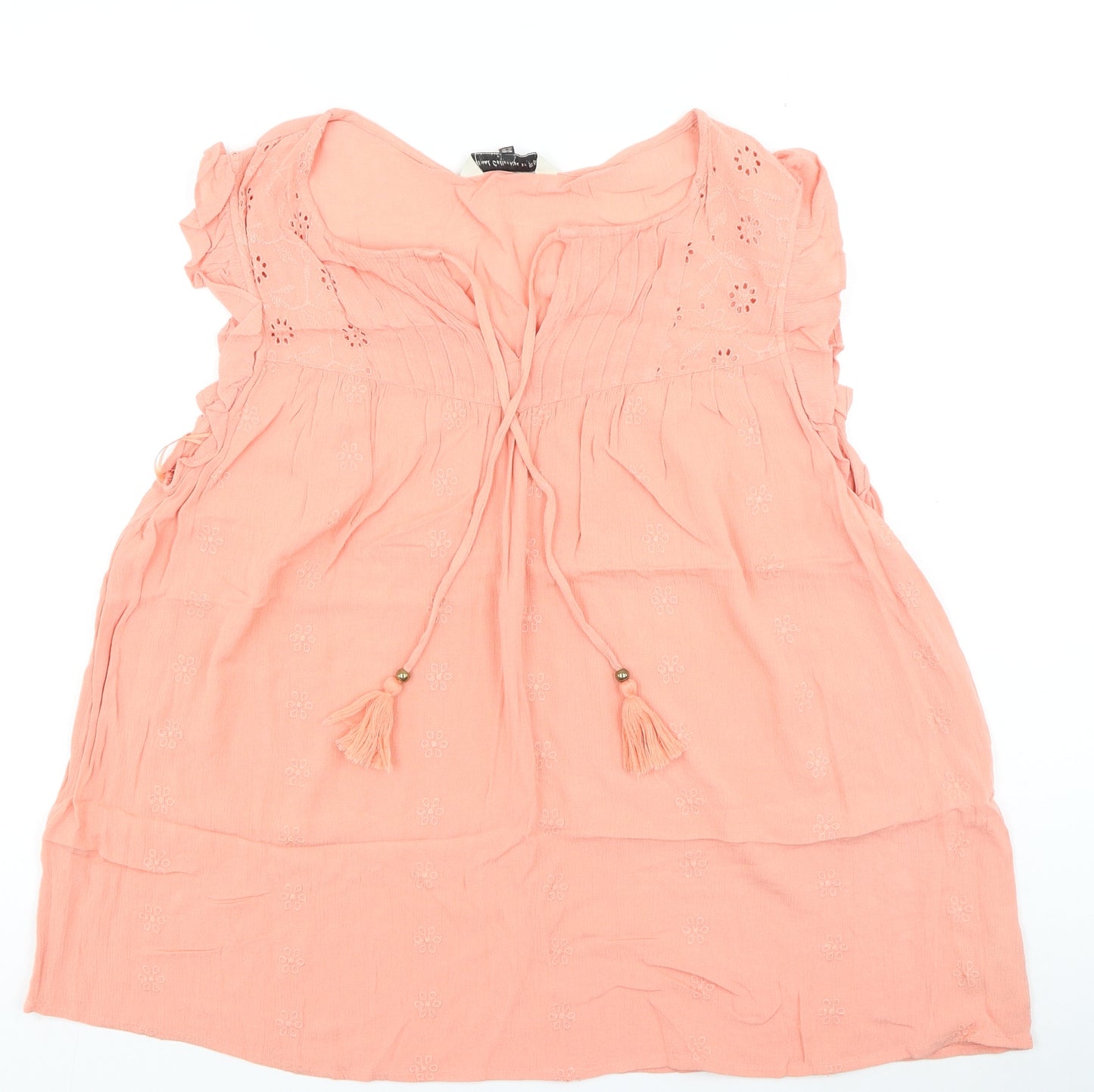 F&F Womens Pink Viscose Basic Tank Size 14 V-Neck