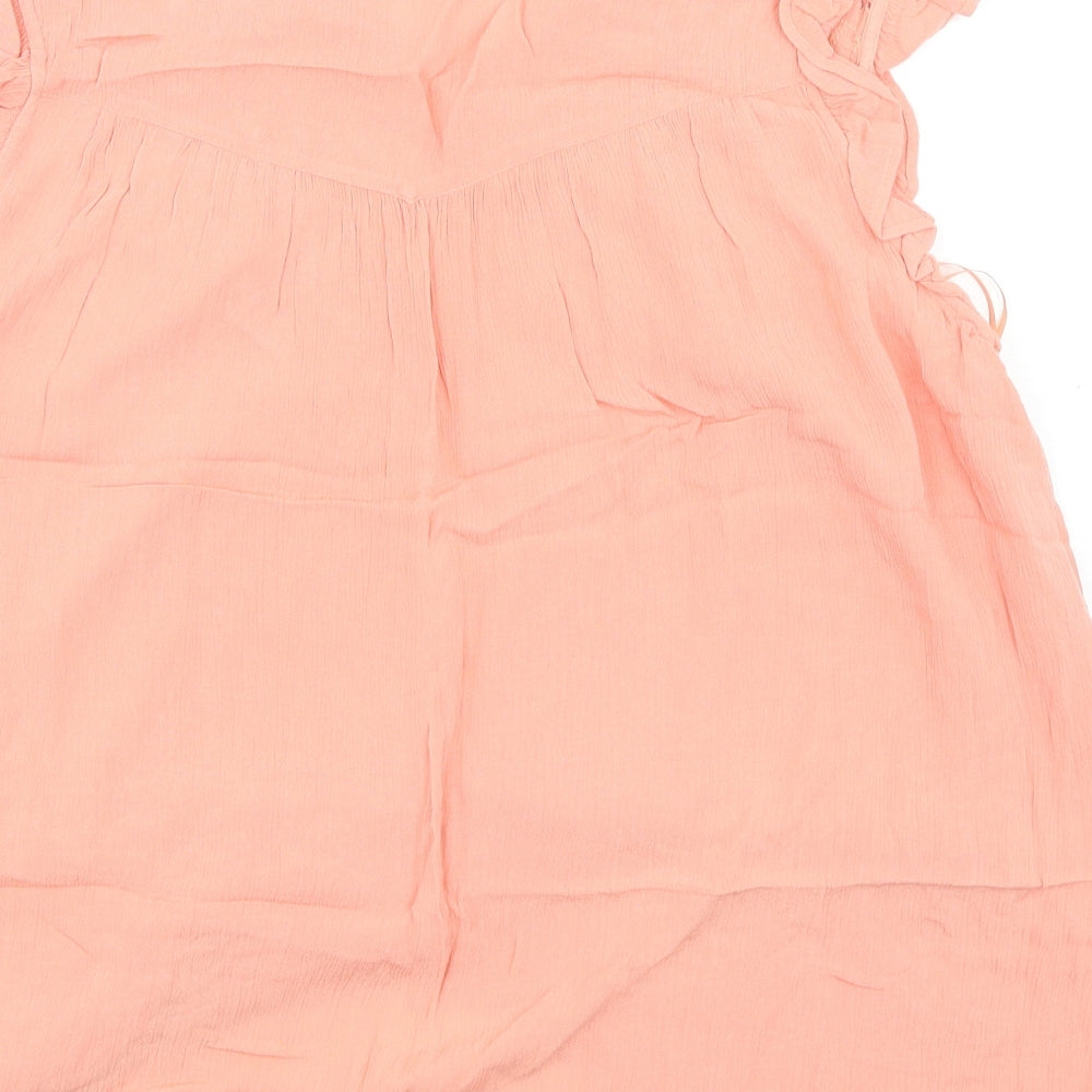 F&F Womens Pink Viscose Basic Tank Size 14 V-Neck