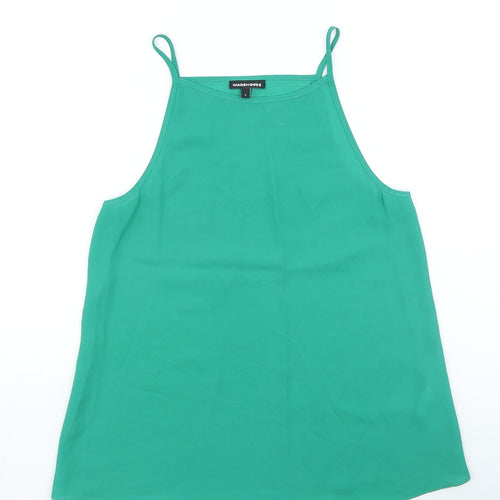 Warehouse Womens Green Polyester Camisole Tank Size S Halter