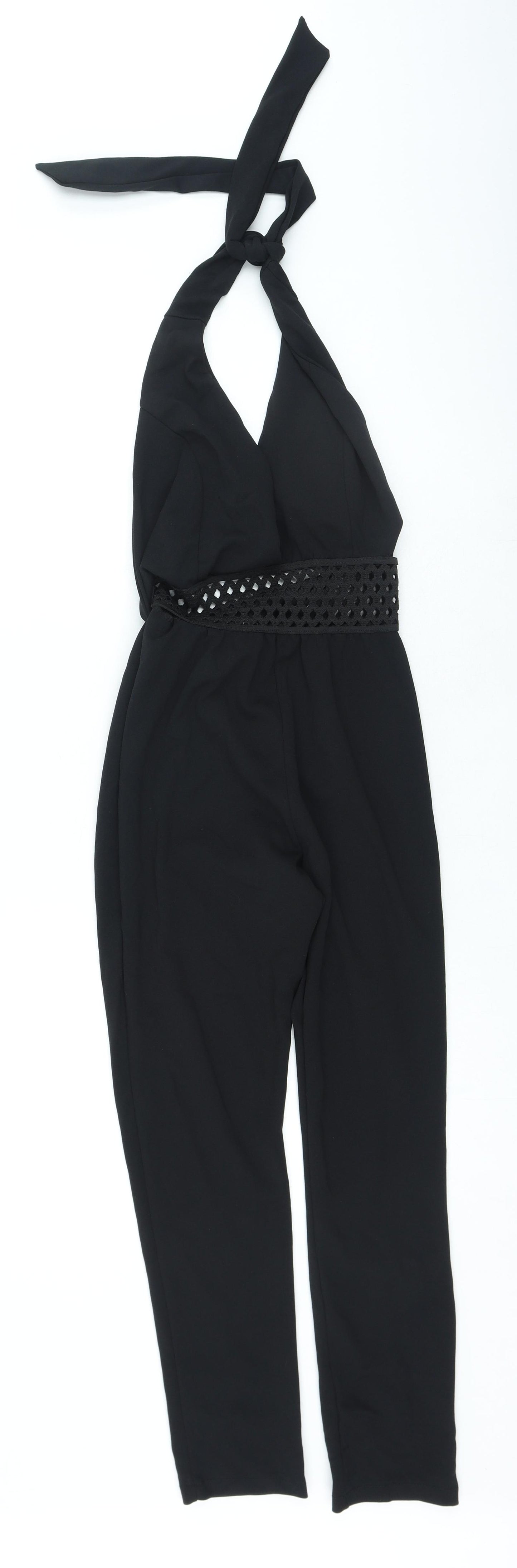 Boohoo Womens Black Polyester Jumpsuit One-Piece Size S L23 in Pullover