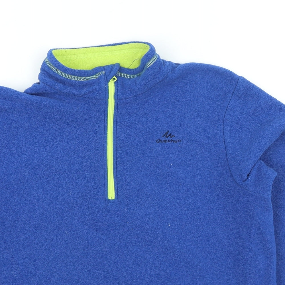 DECATHLON Boys Blue High Neck Polyester Pullover Jumper Size 12-13 Years Zip