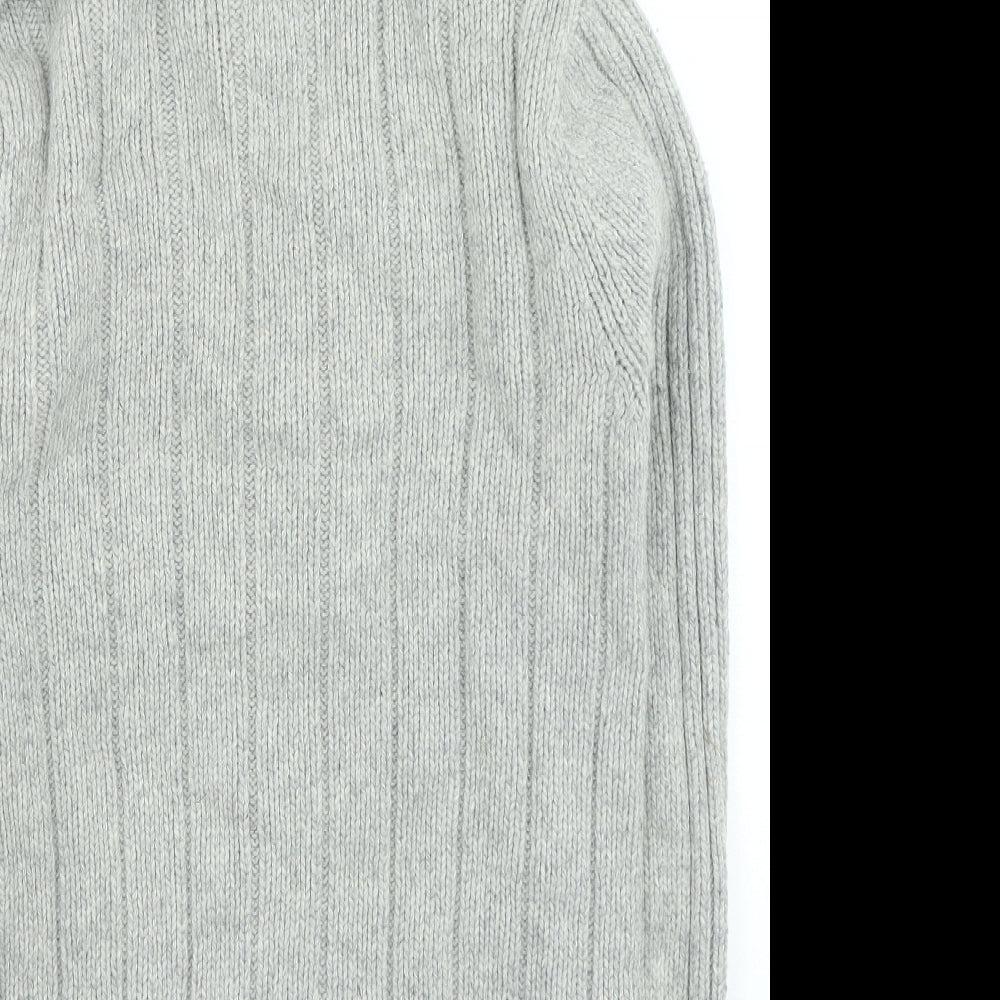 NEXT Mens Grey High Neck Acrylic Cardigan Jumper Size S