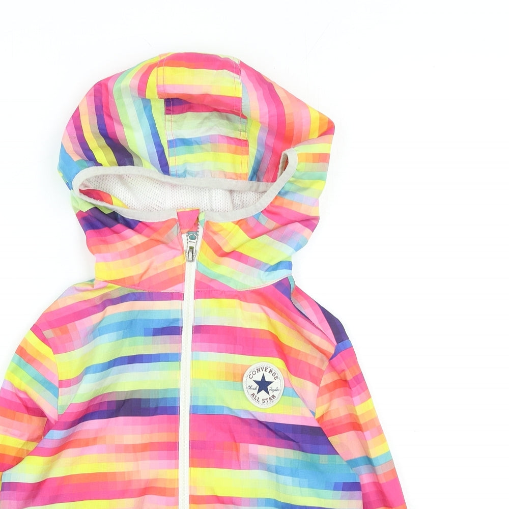 Converse Girls Multicoloured Geometric Jacket Size 8-9 Years Zip