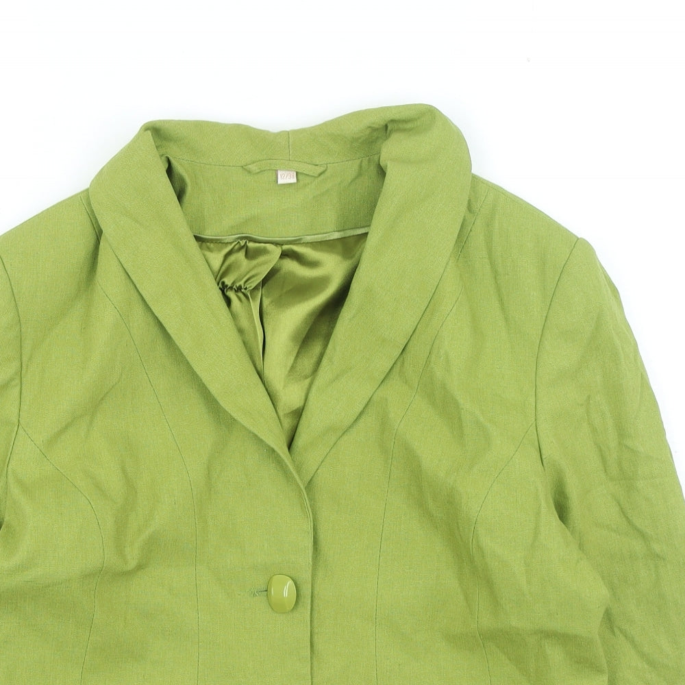 Preworn Womens Green Jacket Size 12 Button