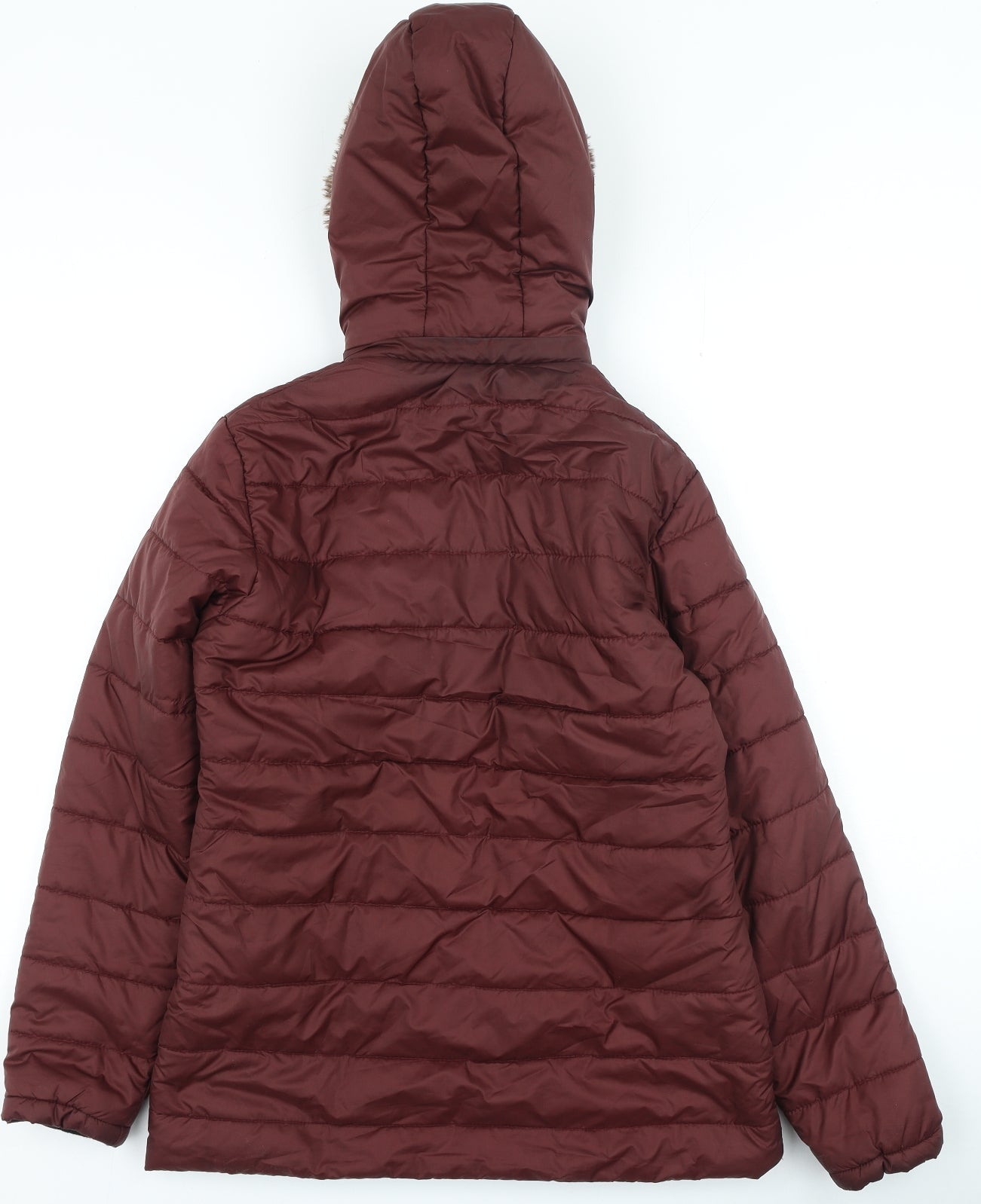 Okane Womens Purple Quilted Coat Size L Zip