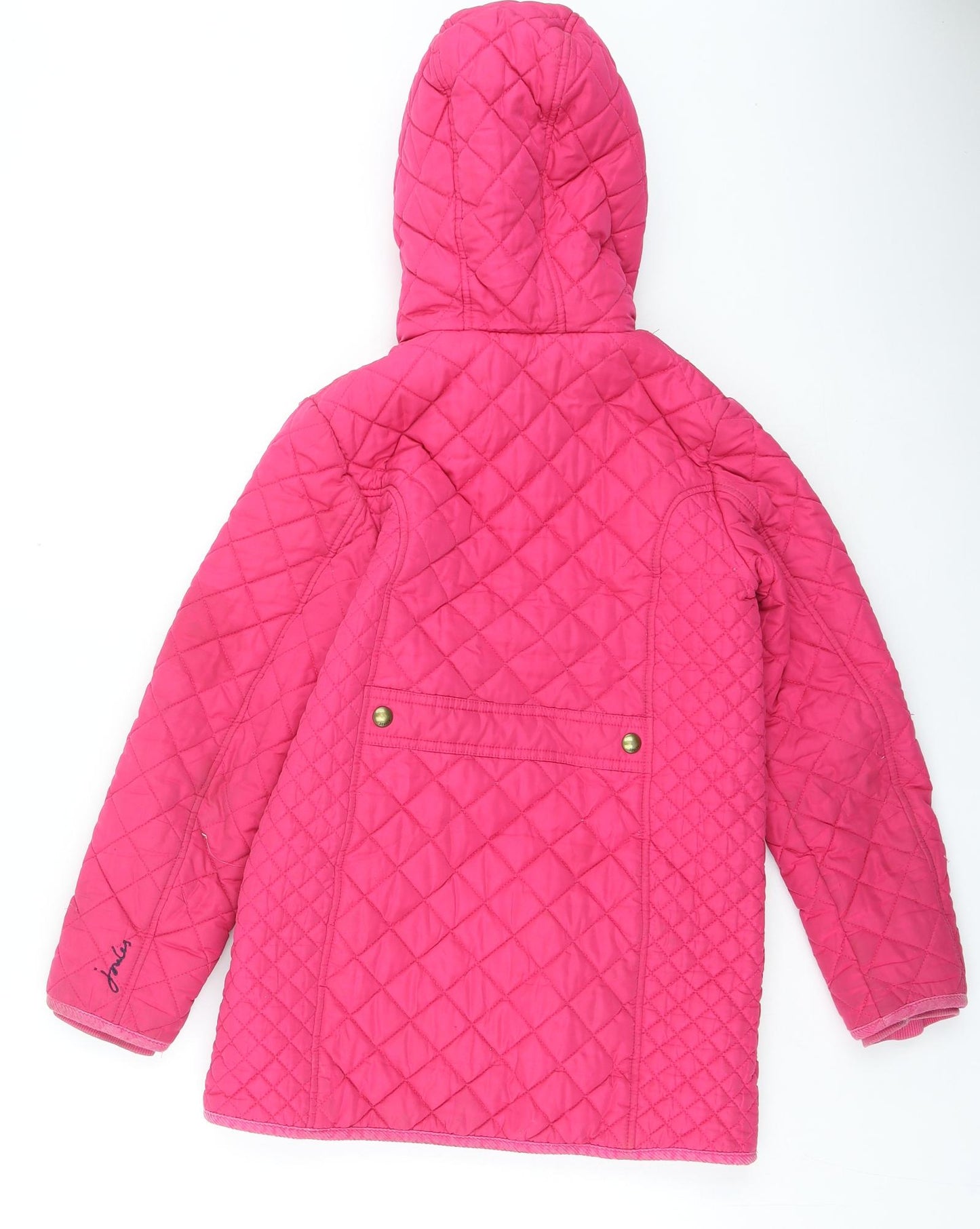 Joules Girls Pink Basic Coat Coat Size 9-10 Years Snap
