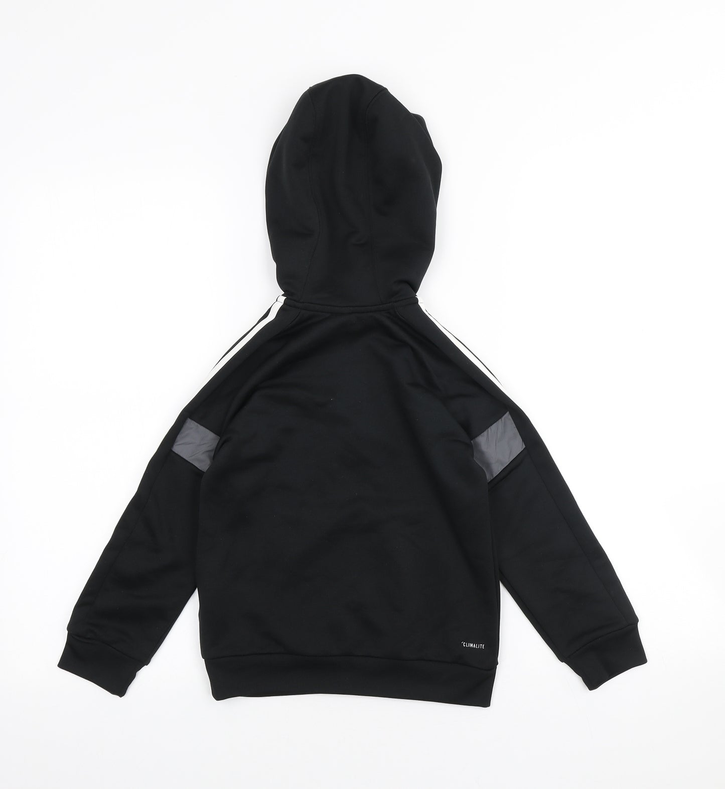 adidas Boys Black Polyester Pullover Hoodie Size 5-6 Years