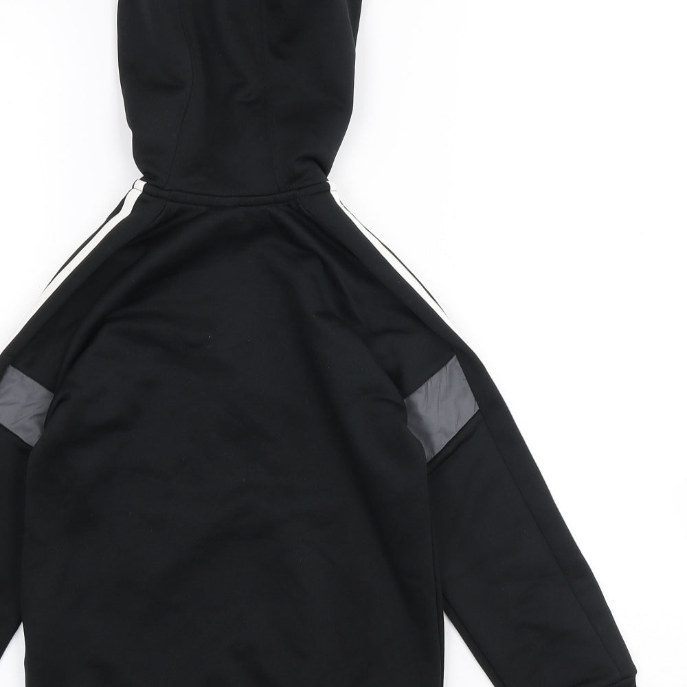 adidas Boys Black Polyester Pullover Hoodie Size 5-6 Years