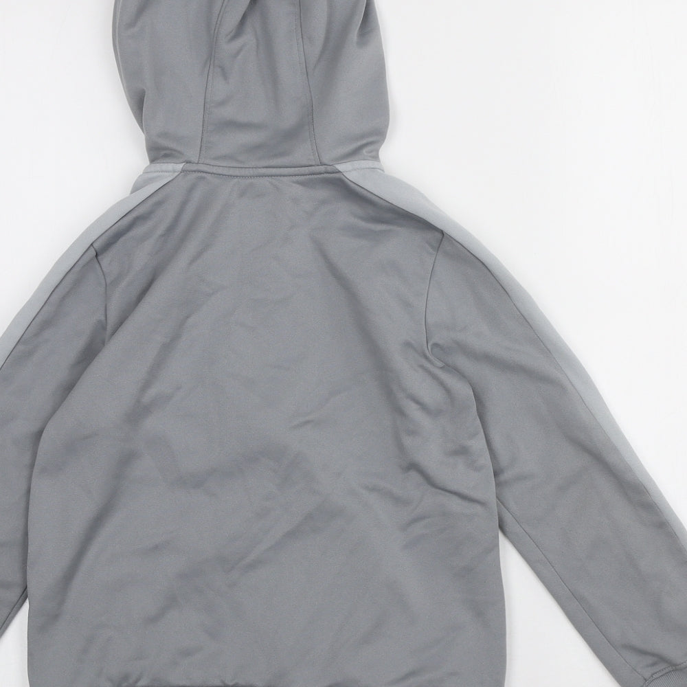 Under armour Boys Grey Polyester Full Zip Hoodie Size 8-9 Years Zip