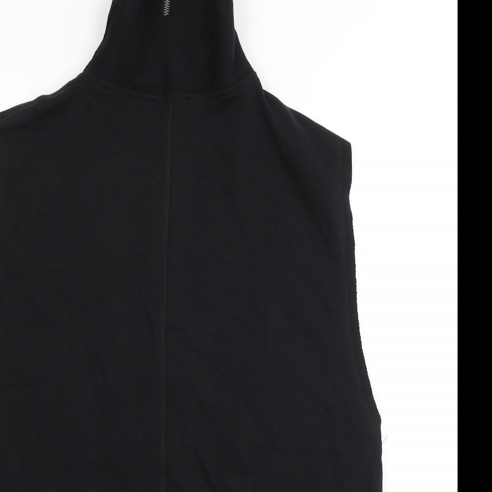 Warehouse Womens Black High Neck Cotton Pullover Jumper Size M
